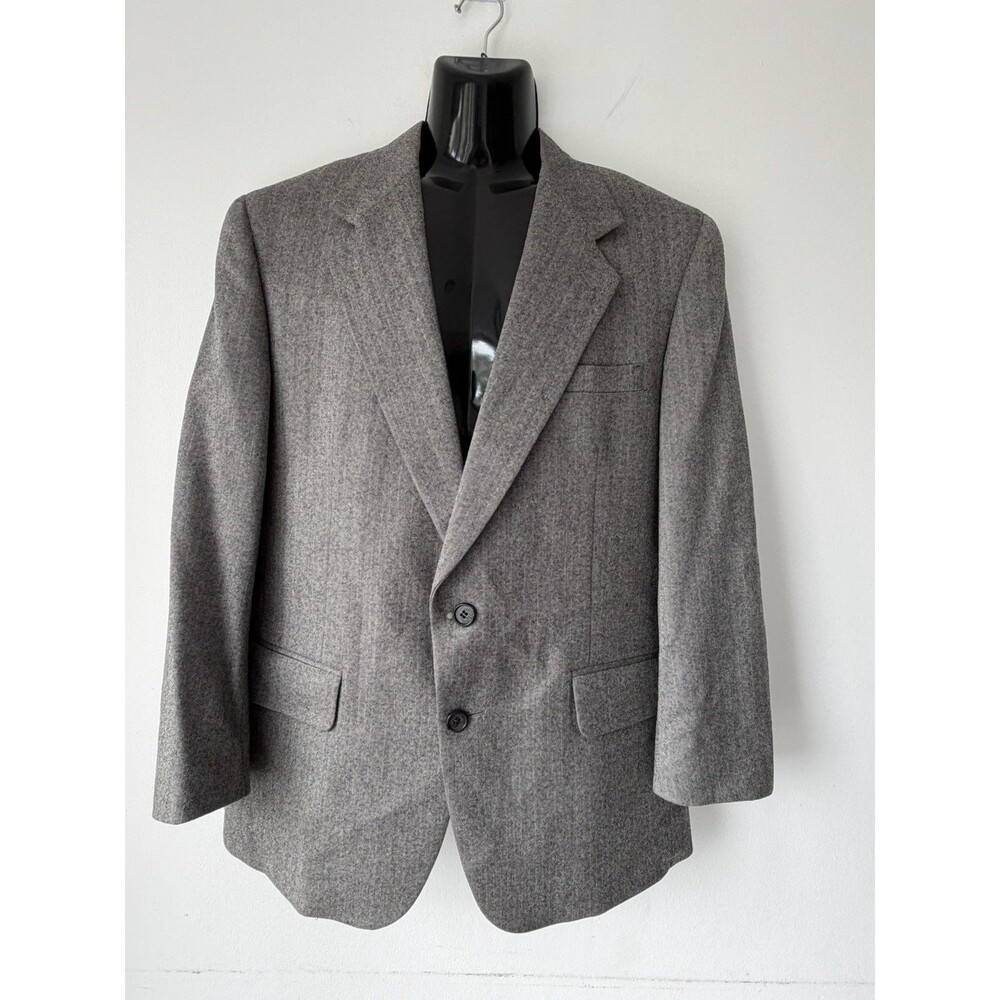 Briar Traditions Kuppenheimer Gray Herringbone 100% Wool Sport Coat Blazer 42